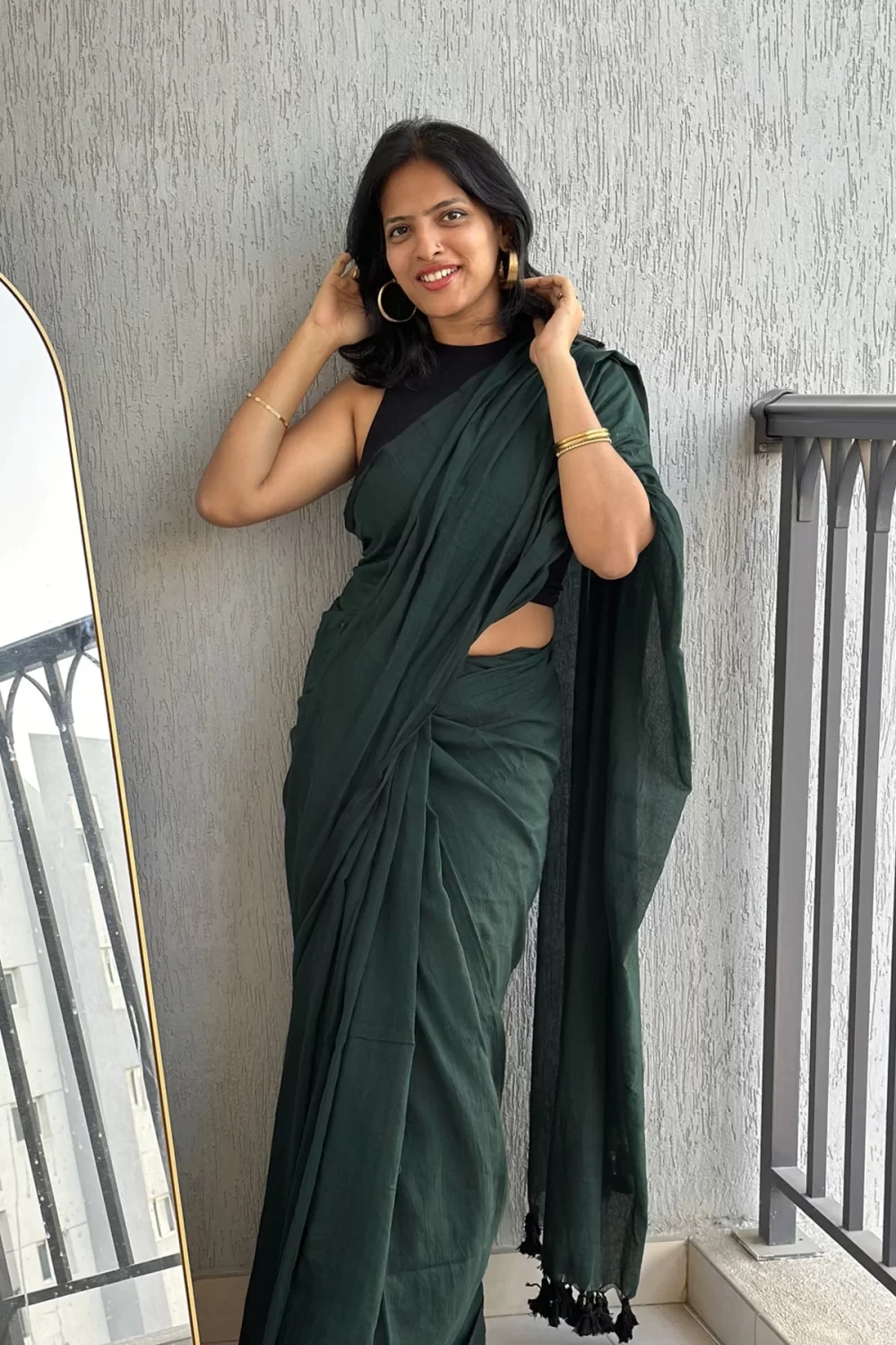 Mirror Work Bridesmaid Saree